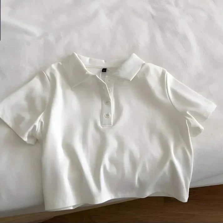 Women's Stylish Polo Crop T-Shirt