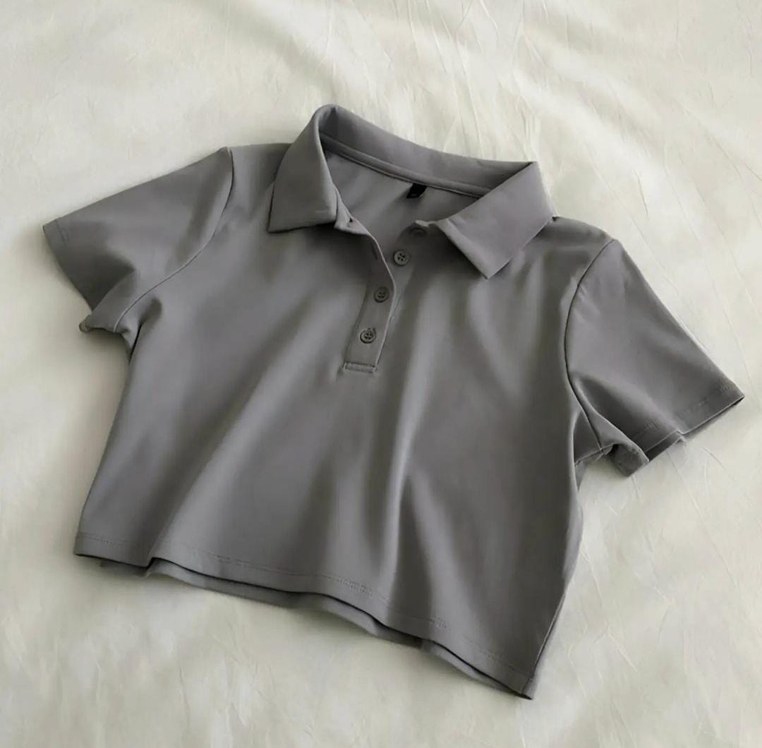 Women's Stylish Polo Crop T-Shirt