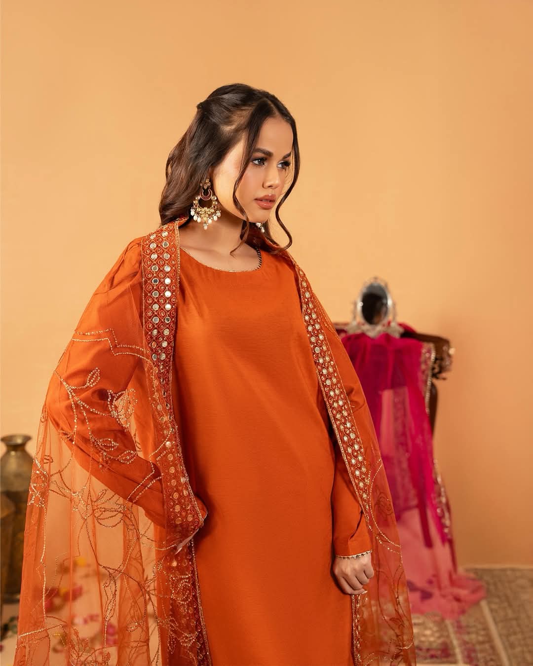 3 Pc Plan Paper Katan Stitch Dress